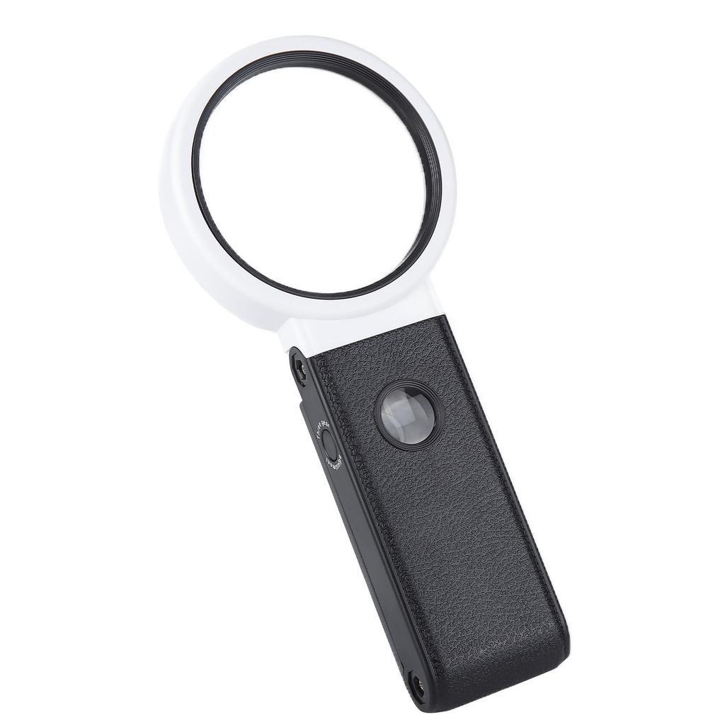 LED Magnifier ABS Handheld Magnifying Glass Foldable HD Lens for Observation and Electronic