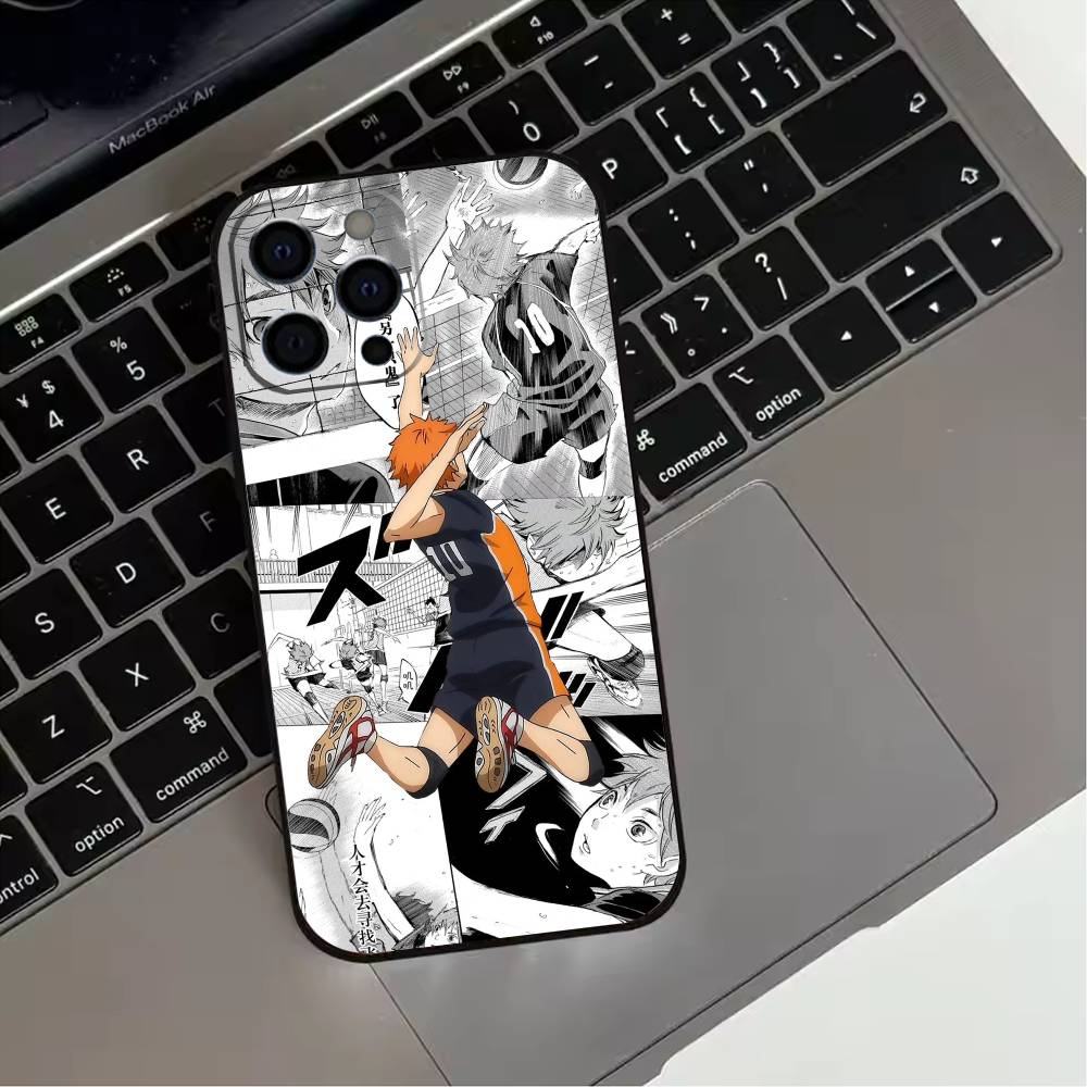 E-Epic Volleyball Haikyuu Phone Case For iPhone 17,16,15,14,13,12,11 Plus,Pro Max,XS,Soft Silicone Black Cover