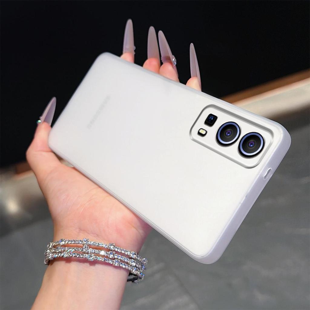 Полупрозрачный матовый чехол для телефона в стиле Моранди для Vivo Y52 5G Мягкий корпус из ТПУ