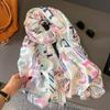 Designer Brand Women Scarf Classical Print Lady Shawls Cotton Feeling Soft Oversize Hijabs Neck Headband Tassel Foulard