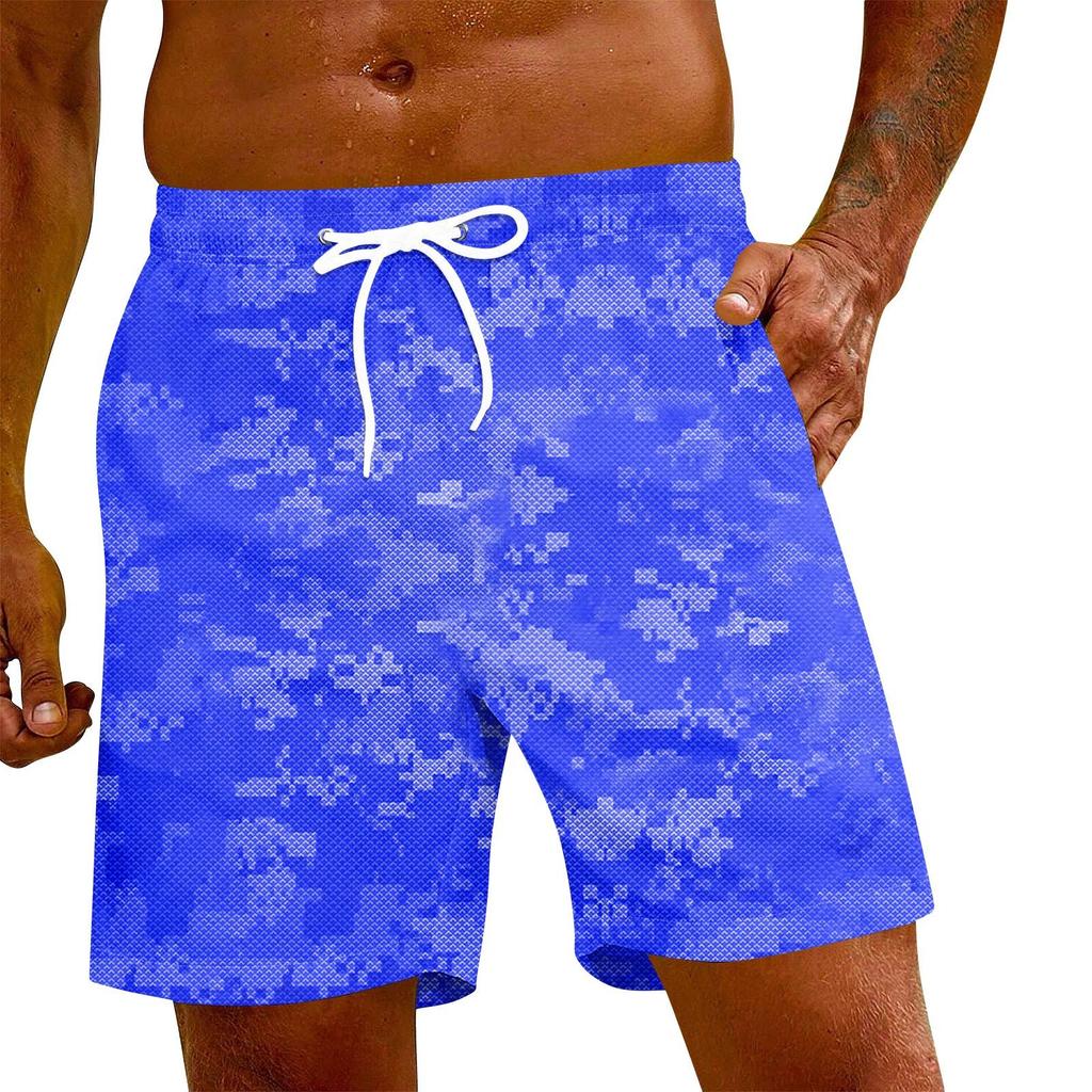 Men's Fashion Printed Elastic Waist Casual Yoga Pants Beach Shorts