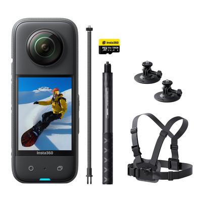 Камера Insta360 X3 с новым 48 МП IPX8 72 МП изображением активный 4K 60 кадров в секунду горизонт AI голосовое управление длительная запись прямая подводная веб-камера лыжный комплект карта SD 128 ГБ