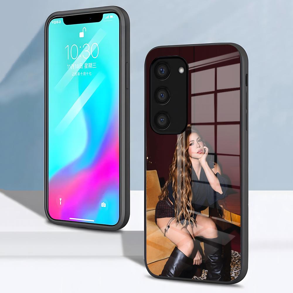Чехол для телефона Singer Famous S-Shakira для Samsung S26 S25 S24 FE S23 S22 S21 Plus S20 Ultra Note20Ultra Черная стеклянная крышка