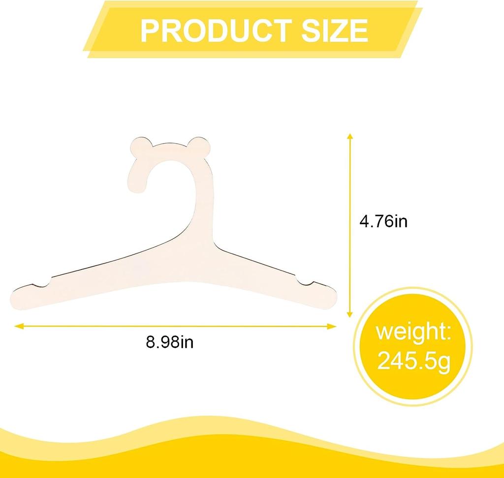 20pcs Baby Clothes Rack Wooden Children Clothing Hanger Cute Bear Drying Hanger Home Princess Room Nursery Decor Kids Present