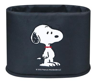 Snoopy Автомобильное мусорное ведро Падение мелких предметов Snoopy Банка, Хранение, Стильный, Нейлон, Черный, Простой, Круглый, Тонкий, Не переполняется, Милый,