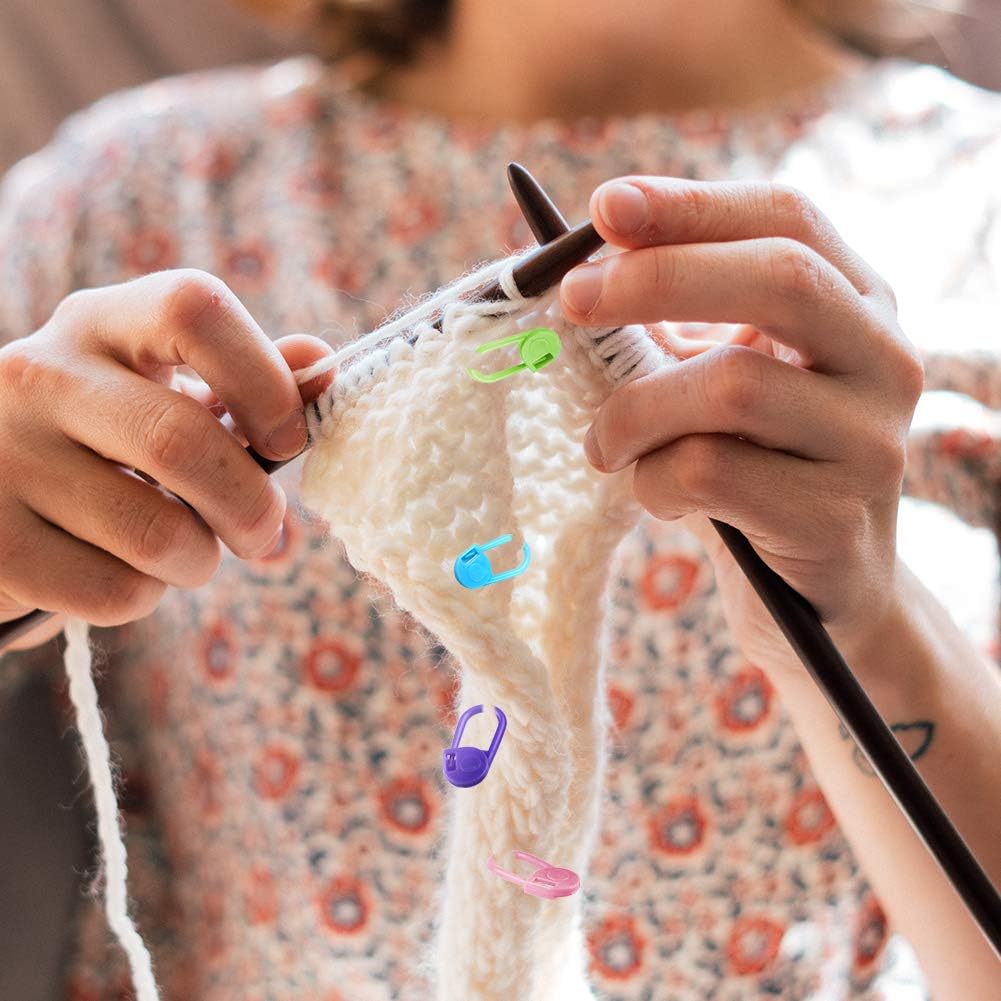 10pcs Plastic Resin Small Clip Locking Stitch Markers Crochet Latch Knitting Tools Needle Clip Hook Sewing Tool Mixed Color