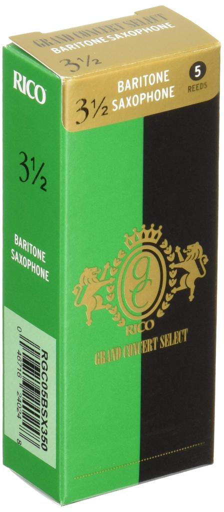 Трости для баритон-саксофона D'Addario WoodWinds GRAND CONCERT SELECT RGC05BSX350 [Жесткость: 3.5] 5 штук