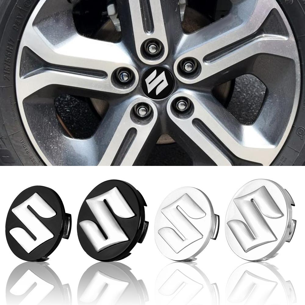 4pc Car Emblem Wheel hub Center Cap Badge Covers Accessories For Suzuki Alto AX100 Liana Gsxr 600 750 Celerio Cross Grand Vitara
