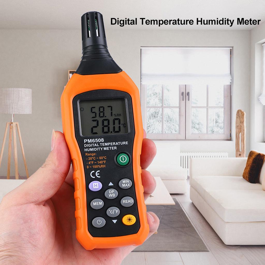 PM6508 High Precision Handheld LCD Digital Temperature Humidity Meter Thermometer Hygrometer