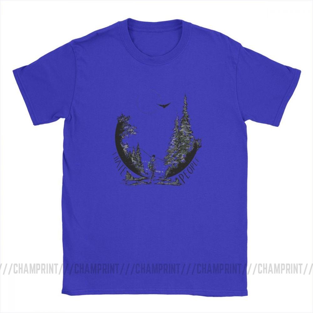 Men T Shirts I Hate People Camping Hiking Lover Vintage Tops Hiking Trekking Tees Crew