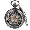 JewelryWe Alice Pocket Watch Antique Manual Winding Necklace Pendant Watch Pocket Mechanical Cross Roman Numeral Black X Day Gift Watch, Watch, Gold,