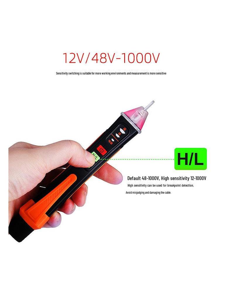 Non-contact Electric Test Pen T02AB: Sound & Light Induction, Voice Readout, Live/Neutral Wire Detection, Circuit Repair.