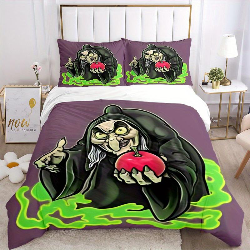 3pcs The Witch and the Poisoned Apple Bedding Set - Includes 1 Quilt Cover and 2 Pillowcases, Comfortable Bedding with Stylish Design for Bedroom