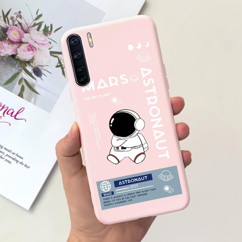 For Oppo A91 Case Oppo Reno3 CPH2043 Cute Astronauts Cartoon Cover Soft TPU Phone Case For Oppo F15 Reno 3 OppoA91 Fundas Bumper