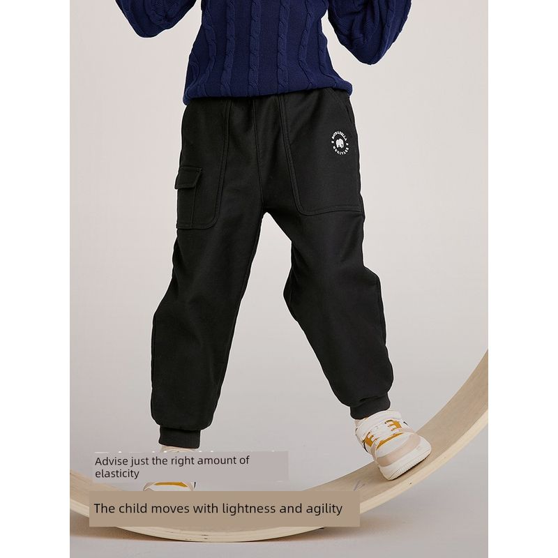 David Bella Boys' Fleece-Lined Pants Children's Jogger Pants Boys 2026 New Winter Casual Long Pants Children's Trousers