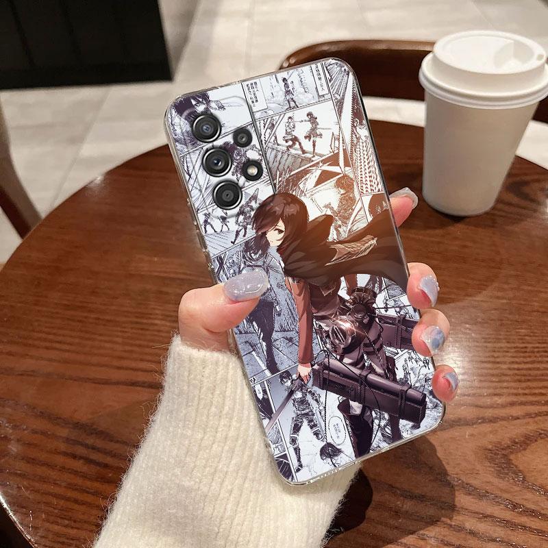 Attacks on Mikasas Titans Anime For Samsung Galaxy A55 Case A54 A52 A53 A15 A14 A13 A21S A23 A51 A34 A35 A33 A32 A72 Phone Cover