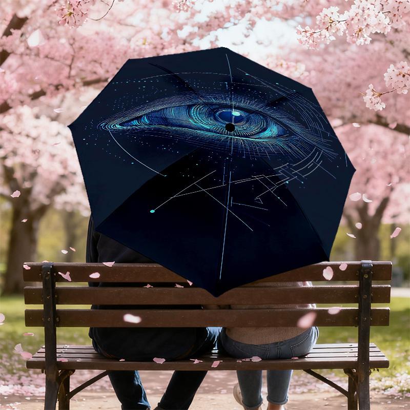 1pc Eye Technology Automatic Open/Close Umbrella Compact Folding Umbrella with 8-Rib Shaft for Women/Men, Elegant Birthday1154S