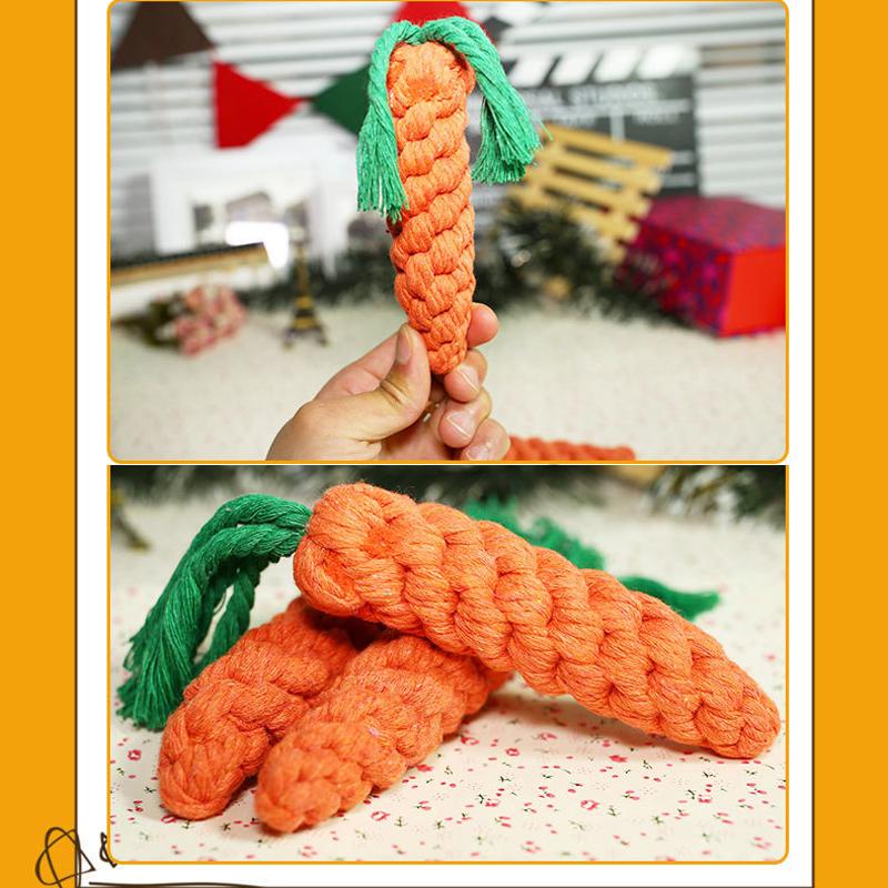 Pet Chew Toys Cotton Rope Knot Carrot Toy Pet Teeth Clean