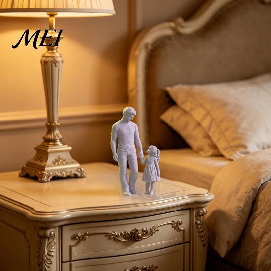 Long-lasting Home Ornament Father and Daughter Figurines, Dad Statues Warm Hand-Holding Design, Hand-holding Gift Sculpted Handmade Figures Gifts for