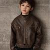 Кожаная куртка в корейском стиле для мальчиков - Мода весна/осень 2025 для больших детей