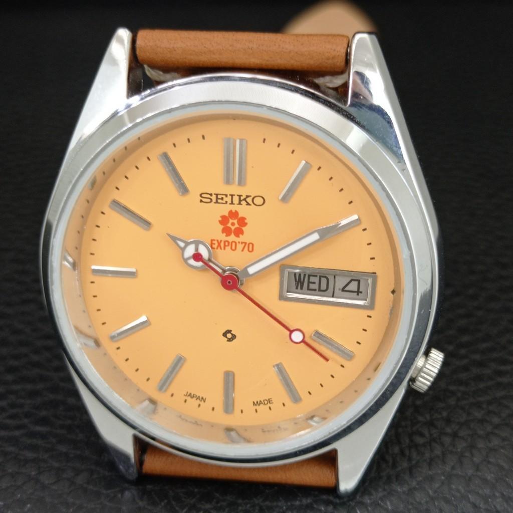 ВИНТАЖНЫЕ ОТРЕМОНТИРОВАННЫЕ МУЖСКИЕ АВТОМАТИЧЕСКИЕ ЧАСЫ SEIKO 5 ЯПОНИЯ КРЕМОВЫЙ ЦИФЕРБЛАТ a446725-1