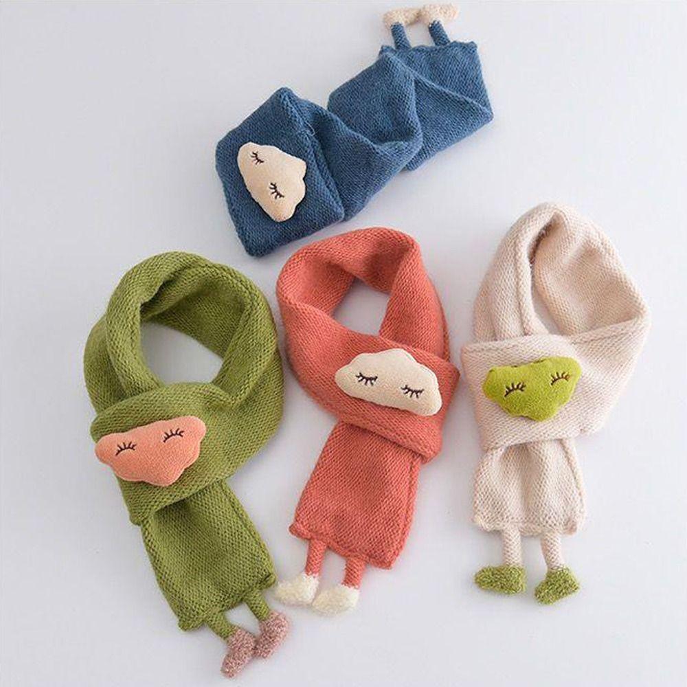 Вязаный детский шарф Мультяшные облака Защита шеи Шарфы Воротник Шаль Детский шарф Осень Зима