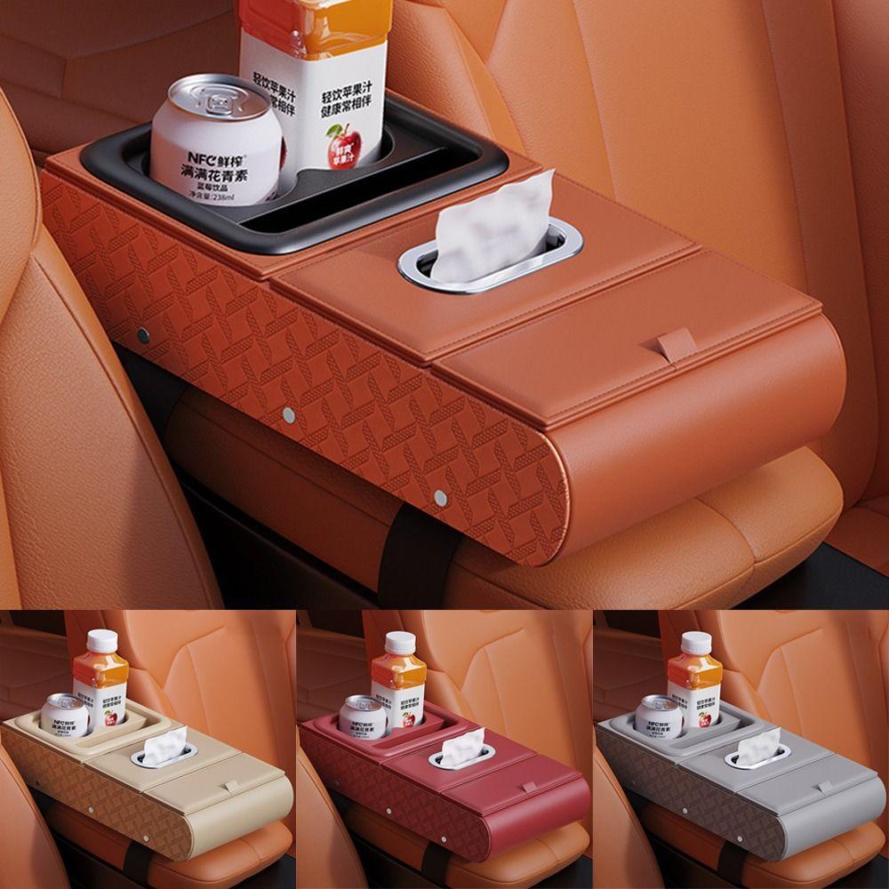 Waterproof Car Armrest Storage Box PU Leather Car Armrest Cushion Elbow Support
