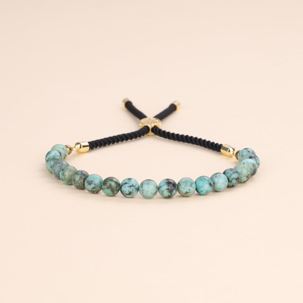 Браслет из африканской зеленой бирюзы для мужчин и женщин, рожденных в декабре [Coai]