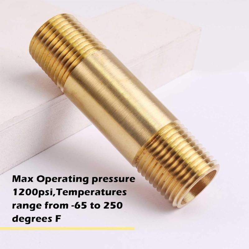 Heavy Type Brass Pipe Connector Solid Brasses Male To Male Threaded Pipe Fitting for Fuels Water and Air Systems