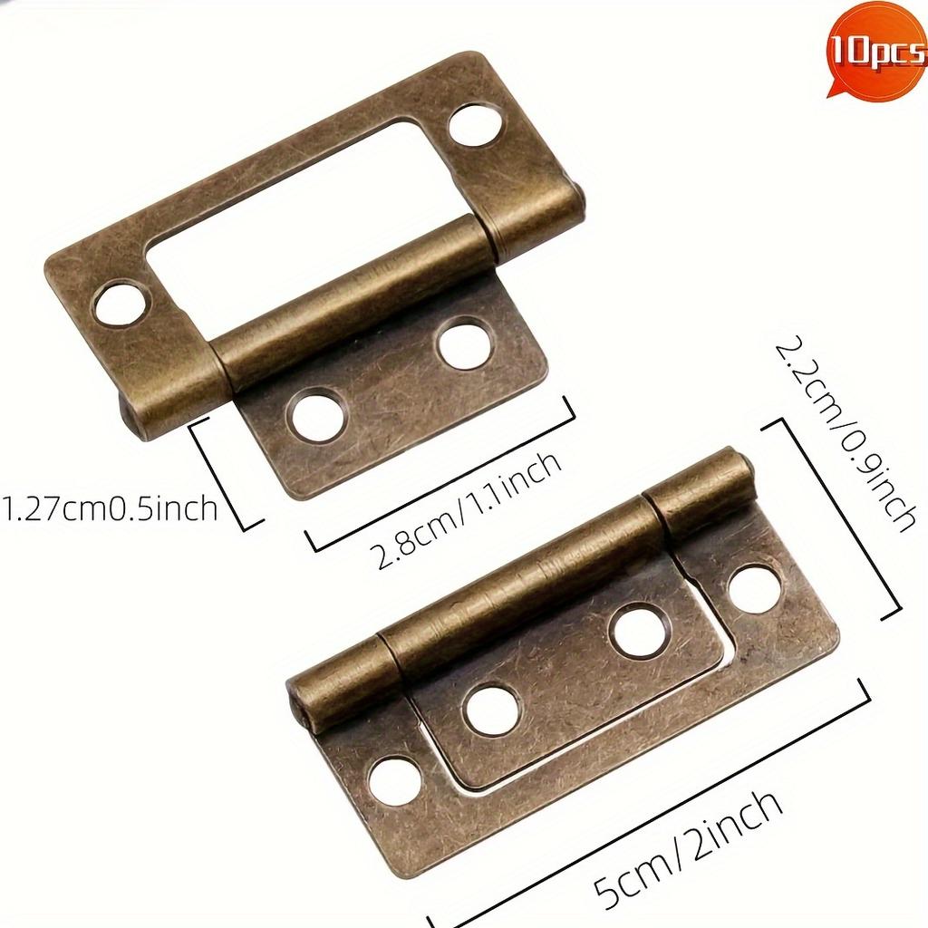 10PCS Heavy Duty Non Mortise Hinges 2''x0.91'', Rustproof Cabinet Hinges w/Screws for Furniture Door Wardrobe (Easy Install)