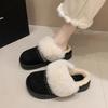 Fashion 2025 Fashion Striped Fluffy House Slippers for Women Winter Warm Plush Cotton Shoes Woman Comfort Non Slip Fur Platform Slippers