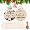 Wood Slices Set 3.5" Wooden DIY Christmas Ornaments Unfinished Predrilled Wood Circles with Twines Rope, Hanging Decorations