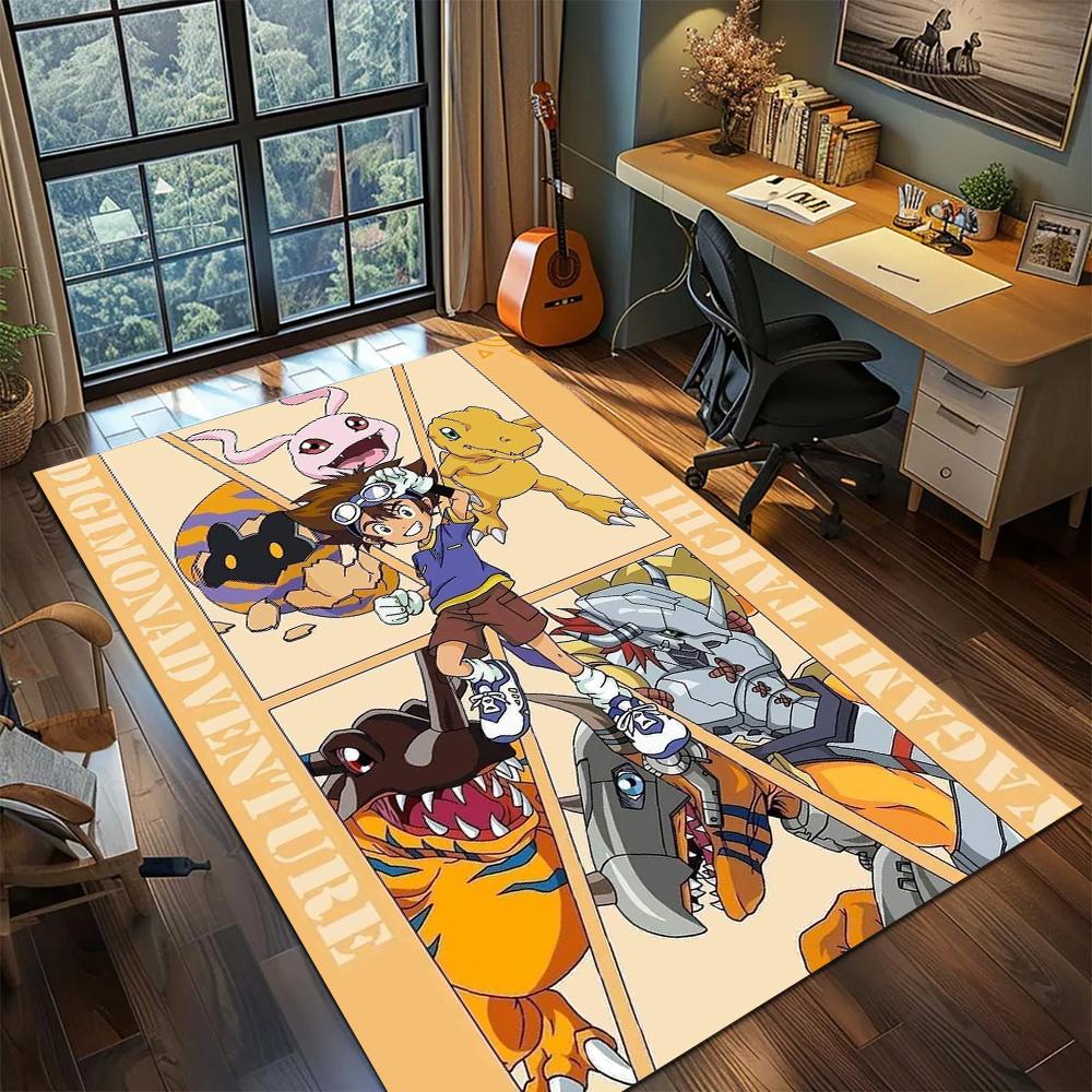 Digimon Adventure Washable Rug Carpet Large Area Rugs Non Slip Printed Floor Mat for Gamer Room Home -xia68