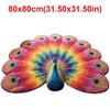 Soft Peacock Carpet Special-shaped Door Gasket Durable Blanket  for Living Room Tea Table Bedside