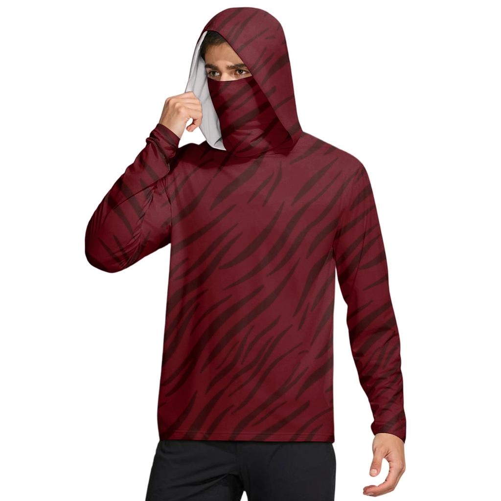 Мужская рубашка с маской Легкая с длинным рукавом Капюшон Для пеших прогулок Рыбалки Для выступлений