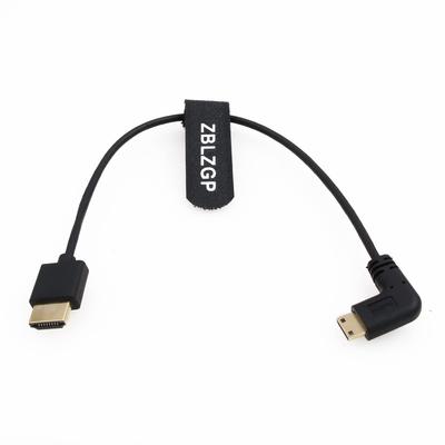 ZBLZGP 8K HDMI Тип A HDMI Плетеный Спиральный Совместимый с Canon и Blackmagic Pocket Cinema Cameras Mini HDMI к Кабелю, 2.1 Прямоугольный Правый/Левый, Sony,