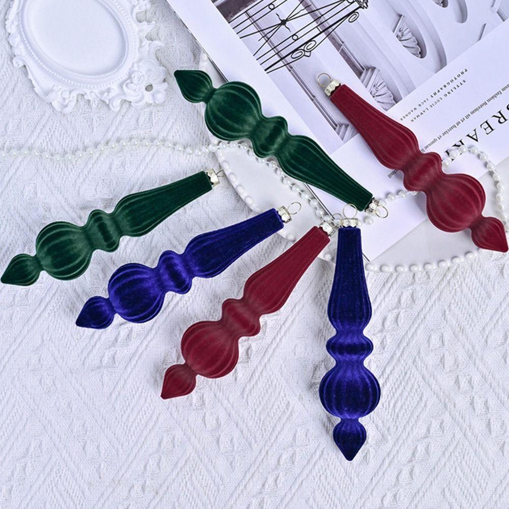 Набор из 6 флокированных рождественских конусов-шаров, подвесные украшения для рождественской елки, праздничный декор