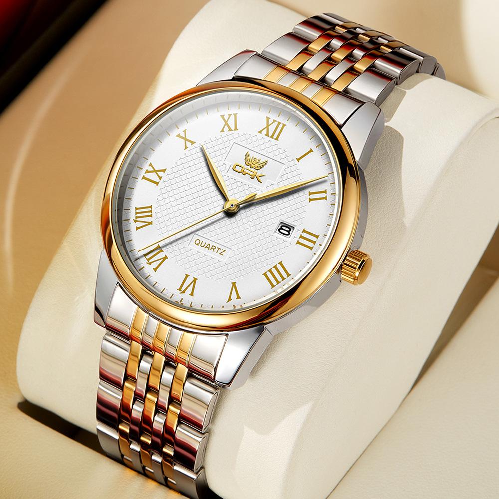 OPK Мужские часы Настоящие Высококлассные Деловые Мужские Кварцевые Часы Мужские Часы Круглые Парные Часы Мужские