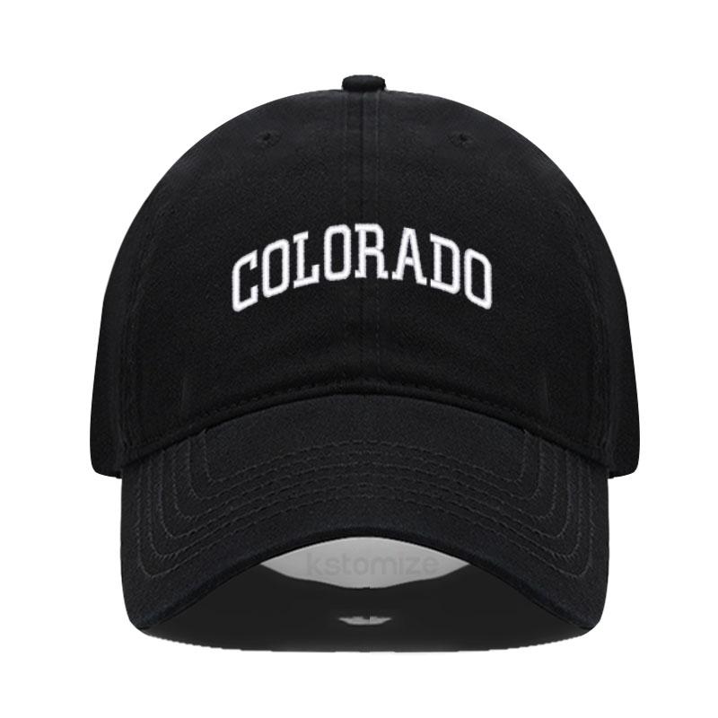 Унисекс Мягкая Хлопковая Папа-кепка Буква COLORADO Вышивка Бейсболка Для Женщин Мужчин Регулируемая Унисекс Повседневная Спортивная Кепка