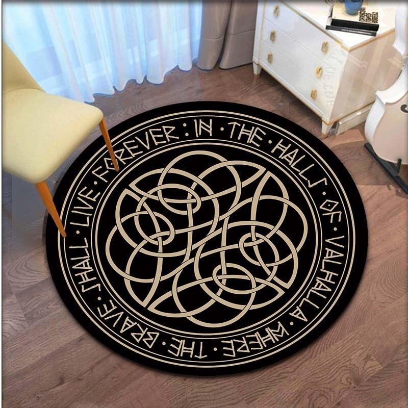 Viking Vegvisir Aegishjalmur Rune круглый ковер ковер для спальни гостиной напольный коврик большой декоративный нескользящий коврик