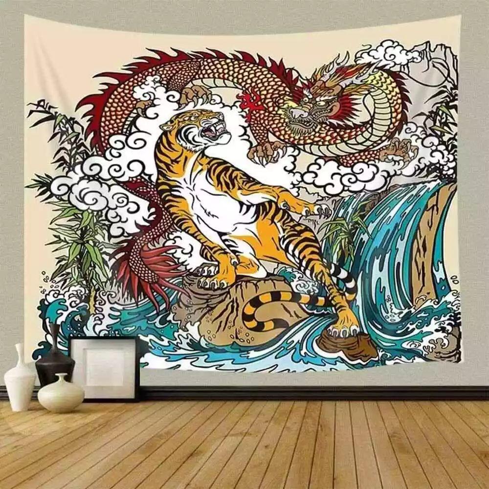 Japan dragon tapestry for