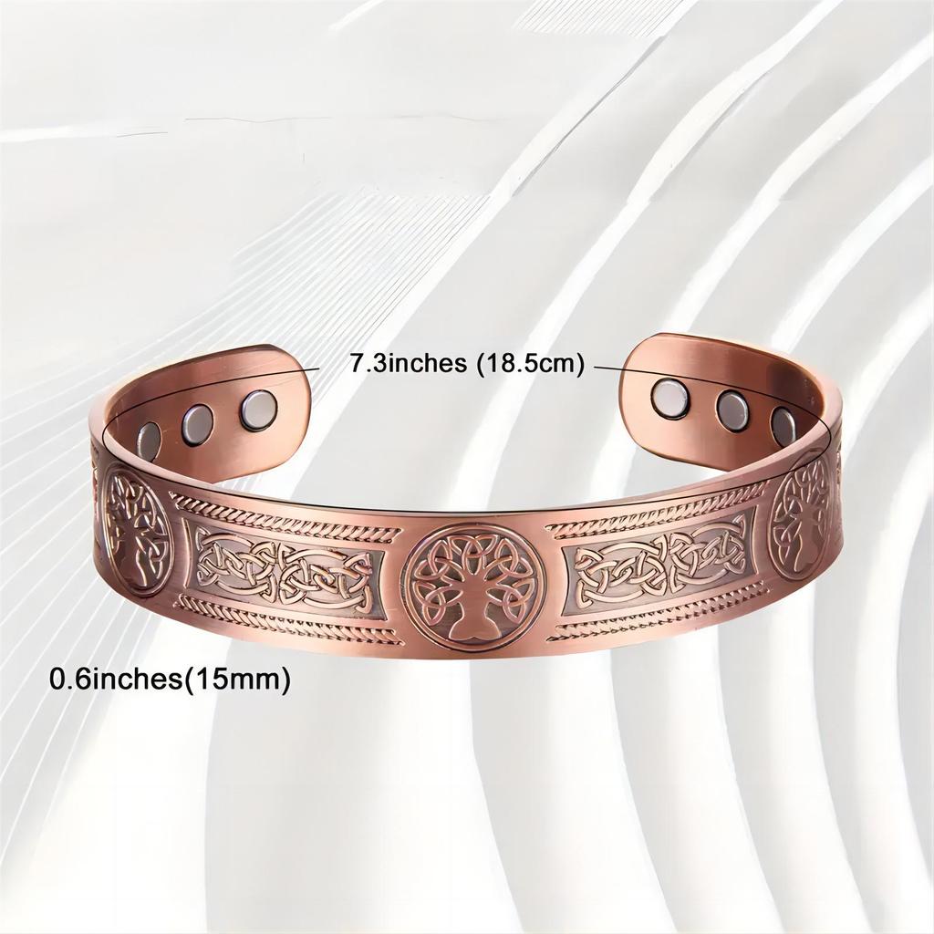 European and American Vintage Bronze Tree of Life Magnetic Bracelet for Men and Women