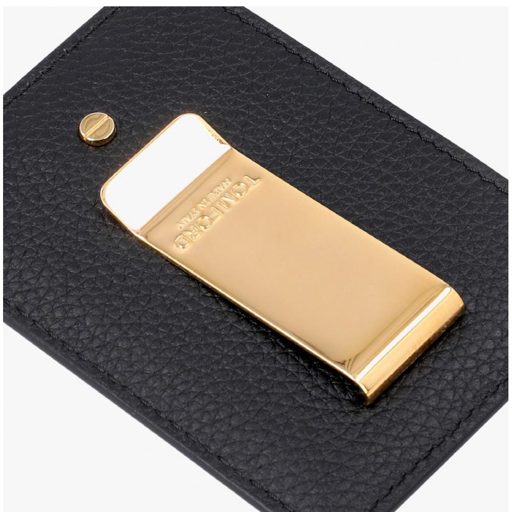 Tom Ford Classic Logo Grain Leather Money Clip Y0341 Lcl158g