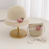 Piece set hat bag set lace children's sun hat Zixia straw hat girls sunscreen sun hat beach hat