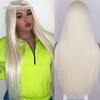 Long Straight Blonde Synthetic Wigs for Women Natural Middle Part Wig for Girl Heat Resistant Fiber Natural Looking Wig