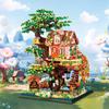Non-Toxic 2In1 Tree House Building Block City Street View Miniature Assembled Home Decor Brick Children'S Toys For Kids Christmas Gifts