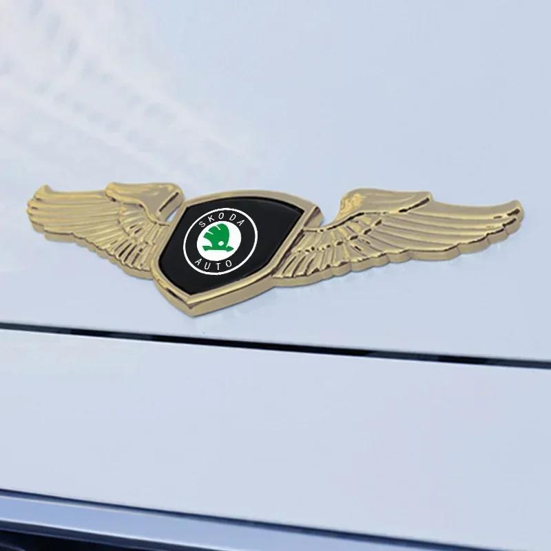 EMIW1 Наклейка на передний значок-крылья для Skoda Yeti Kamiq Rapid Kodiaq Fabia Octivia RS Superb 2 A7 Karoq Citigo Vision S Эмблема на капот
