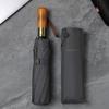 Parachase Fake Double Layer Self-opening Umbrella Glass Fiber Wind-Resistant Umbrella Double Korean Simple Solid Wood Gift Umbrella