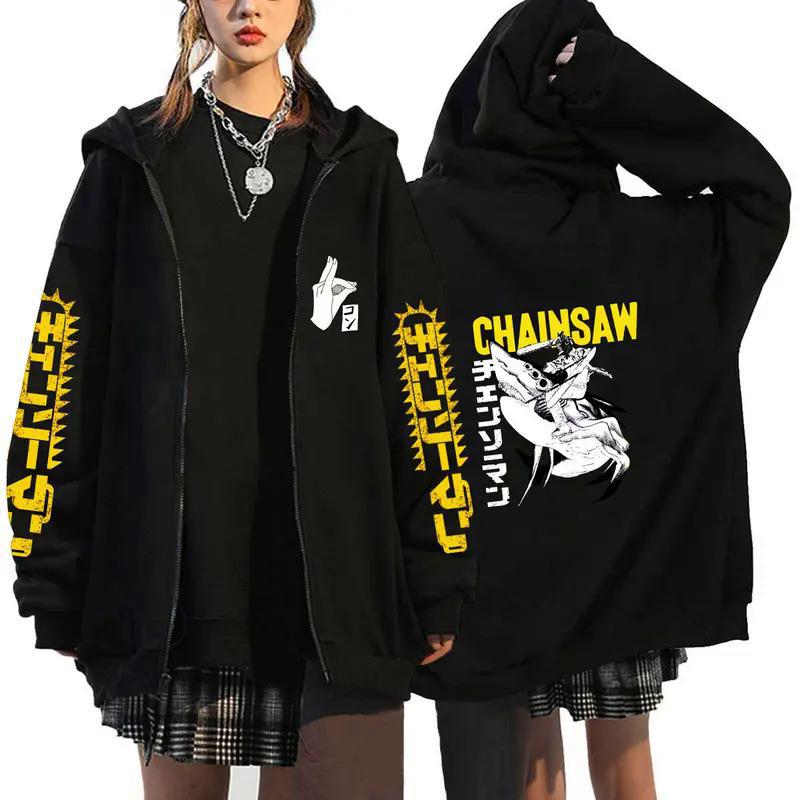 Anime Chainsaw Man Zip Hoodies Sweatshirts