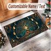 Music General Theme Soft Crystal Velvet Rug Custom Name & Text Print Non Slip Floor Rug for Bedroom Living Room